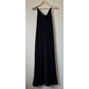 Ralph Lauren Women’s Black Spaghetti Strap Silk Floor Length Slip Dress size 12